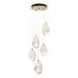 Hubbardton Forge 2023 Modern Brass White Crystal (WP) Long Chrysalis 5-Light Large Crystal Pendant