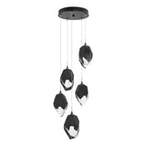 Hubbardton Forge 2023 Ink Black Crystal (BP) Long Chrysalis 5-Light Large Crystal Pendant