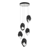 Hubbardton Forge 2023 White Black Crystal (BP) Standard Chrysalis 5-Light Large Crystal Pendant