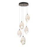 Hubbardton Forge 2023 Bronze White Crystal (WP) Standard Chrysalis 5-Light Large Crystal Pendant