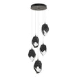 Hubbardton Forge 2023 Natural Iron Black Crystal (BP) Standard Chrysalis 5-Light Large Crystal Pendant