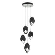 Hubbardton Forge 2023 Vintage Platinum Black Crystal (BP) Standard Chrysalis 5-Light Large Crystal Pendant