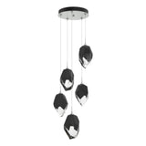 Hubbardton Forge 2023 Vintage Platinum Black Crystal (BP) Standard Chrysalis 5-Light Large Crystal Pendant