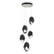 Hubbardton Forge 2023 Sterling Black Crystal (BP) Standard Chrysalis 5-Light Large Crystal Pendant