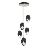 Hubbardton Forge 2023 Sterling Black Crystal (BP) Standard Chrysalis 5-Light Large Crystal Pendant