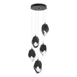Hubbardton Forge 2023 Ink Black Crystal (BP) Standard Chrysalis 5-Light Large Crystal Pendant