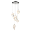 Hubbardton Forge 2023 White White Crystal (WP) Long Chrysalis 5-Light Mixed Crystal Pendant