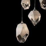 Hubbardton Forge 2023 White White Crystal (WP) Long Chrysalis 5-Light Mixed Crystal Pendant
