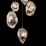Hubbardton Forge 2023 White White Crystal (WP) Long Chrysalis 5-Light Mixed Crystal Pendant