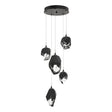 Hubbardton Forge 2023 Oil Rubbed Bronze Black Crystal (BP) Long Chrysalis 5-Light Mixed Crystal Pendant