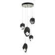 Hubbardton Forge 2023 Sterling Black Crystal (BP) Long Chrysalis 5-Light Mixed Crystal Pendant