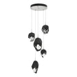 Hubbardton Forge 2023 White Black Crystal (BP) Standard Chrysalis 5-Light Mixed Crystal Pendant