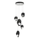 Hubbardton Forge 2023 White Black Crystal (BP) Standard Chrysalis 5-Light Mixed Crystal Pendant