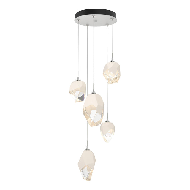 Hubbardton Forge 2023 White White Crystal (WP) Standard Chrysalis 5-Light Mixed Crystal Pendant