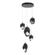 Hubbardton Forge 2023 Dark Smoke Black Crystal (BP) Standard Chrysalis 5-Light Mixed Crystal Pendant