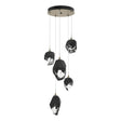 Hubbardton Forge 2023 Soft Gold Black Crystal (BP) Standard Chrysalis 5-Light Mixed Crystal Pendant