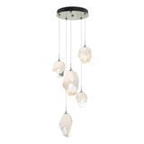 Hubbardton Forge 2023 Sterling White Crystal (WP) Standard Chrysalis 5-Light Mixed Crystal Pendant