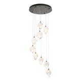 Hubbardton Forge 2023 Dark Smoke White Crystal (WP) Long Chrysalis 9-Light Small Crystal Pendant