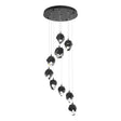 Hubbardton Forge 2023 Black Black Crystal (BP) Long Chrysalis 9-Light Small Crystal Pendant
