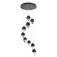 Hubbardton Forge 2023 Oil Rubbed Bronze Black Crystal (BP) Long Chrysalis 9-Light Small Crystal Pendant