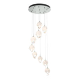 Hubbardton Forge 2023 Vintage Platinum White Crystal (WP) Long Chrysalis 9-Light Small Crystal Pendant