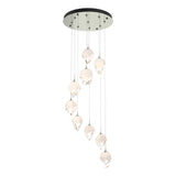 Hubbardton Forge 2023 Sterling White Crystal (WP) Long Chrysalis 9-Light Small Crystal Pendant