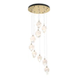 Hubbardton Forge 2023 Modern Brass White Crystal (WP) Long Chrysalis 9-Light Small Crystal Pendant