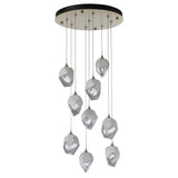Hubbardton Forge 2023 Modern Brass White Crystal (WP) Long Chrysalis 9-Light Small Crystal Pendant