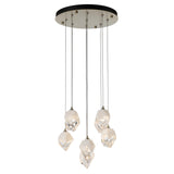 Hubbardton Forge 2023 Modern Brass White Crystal (WP) Long Chrysalis 9-Light Small Crystal Pendant