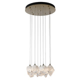 Hubbardton Forge 2023 Modern Brass White Crystal (WP) Long Chrysalis 9-Light Small Crystal Pendant
