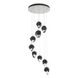 Hubbardton Forge 2023 White Black Crystal (BP) Standard Chrysalis 9-Light Small Crystal Pendant