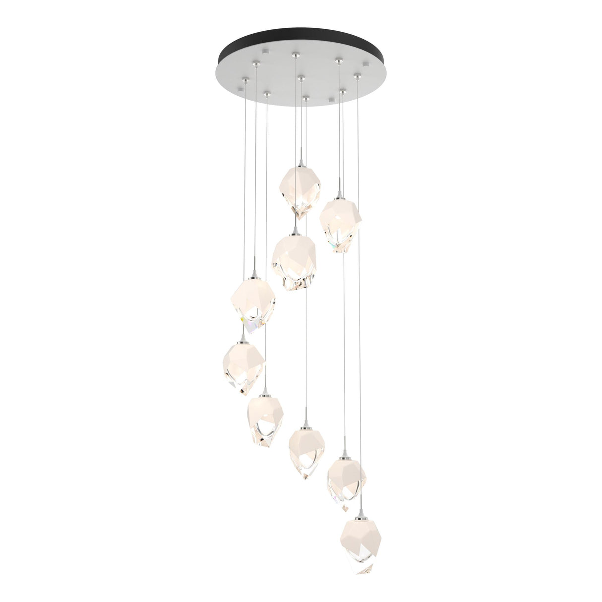 Hubbardton Forge 2023 White White Crystal (WP) Standard Chrysalis 9-Light Small Crystal Pendant