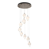 Hubbardton Forge 2023 Bronze White Crystal (WP) Standard Chrysalis 9-Light Small Crystal Pendant