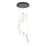 Hubbardton Forge 2023 Oil Rubbed Bronze White Crystal (WP) Standard Chrysalis 9-Light Small Crystal Pendant