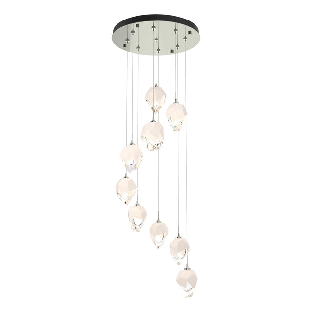 Hubbardton Forge 2023 Sterling White Crystal (WP) Standard Chrysalis 9-Light Small Crystal Pendant