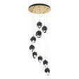Hubbardton Forge 2023 Modern Brass Black Crystal (BP) Standard Chrysalis 9-Light Small Crystal Pendant