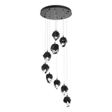 Hubbardton Forge 2023 Ink Black Crystal (BP) Standard Chrysalis 9-Light Small Crystal Pendant