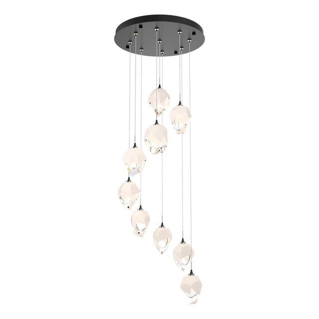 Hubbardton Forge 2023 Ink White Crystal (WP) Standard Chrysalis 9-Light Small Crystal Pendant