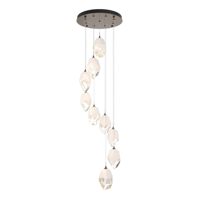 Hubbardton Forge 2023 Bronze White Crystal (WP) Long Chrysalis 9-Light Large Crystal Pendant