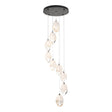 Hubbardton Forge 2023 Oil Rubbed Bronze White Crystal (WP) Long Chrysalis 9-Light Large Crystal Pendant