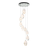 Hubbardton Forge 2023 Vintage Platinum White Crystal (WP) Long Chrysalis 9-Light Large Crystal Pendant