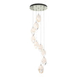 Hubbardton Forge 2023 Sterling White Crystal (WP) Long Chrysalis 9-Light Large Crystal Pendant