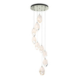 Hubbardton Forge 2023 Sterling White Crystal (WP) Long Chrysalis 9-Light Large Crystal Pendant