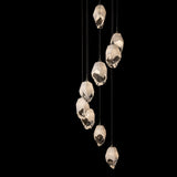 Hubbardton Forge 2023 Modern Brass White Crystal (WP) Long Chrysalis 9-Light Large Crystal Pendant