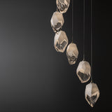 Hubbardton Forge 2023 Modern Brass White Crystal (WP) Long Chrysalis 9-Light Large Crystal Pendant