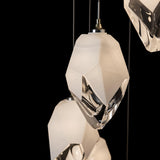 Hubbardton Forge 2023 Modern Brass White Crystal (WP) Long Chrysalis 9-Light Large Crystal Pendant