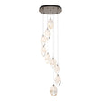 Hubbardton Forge 2023 Bronze White Crystal (WP) Standard Chrysalis 9-Light Large Crystal Pendant