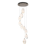 Hubbardton Forge 2023 Bronze White Crystal (WP) Standard Chrysalis 9-Light Large Crystal Pendant