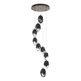 Hubbardton Forge 2023 Bronze Black Crystal (BP) Standard Chrysalis 9-Light Large Crystal Pendant
