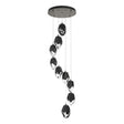 Hubbardton Forge 2023 Dark Smoke Black Crystal (BP) Standard Chrysalis 9-Light Large Crystal Pendant